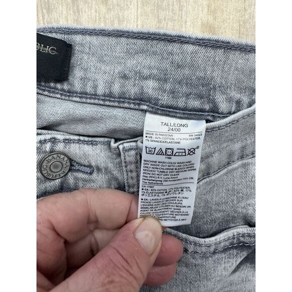 Banana Republic Skinny Fit Acid Wash Gray 24 Tall Long 00 NWOTs - Picture 3 of 5